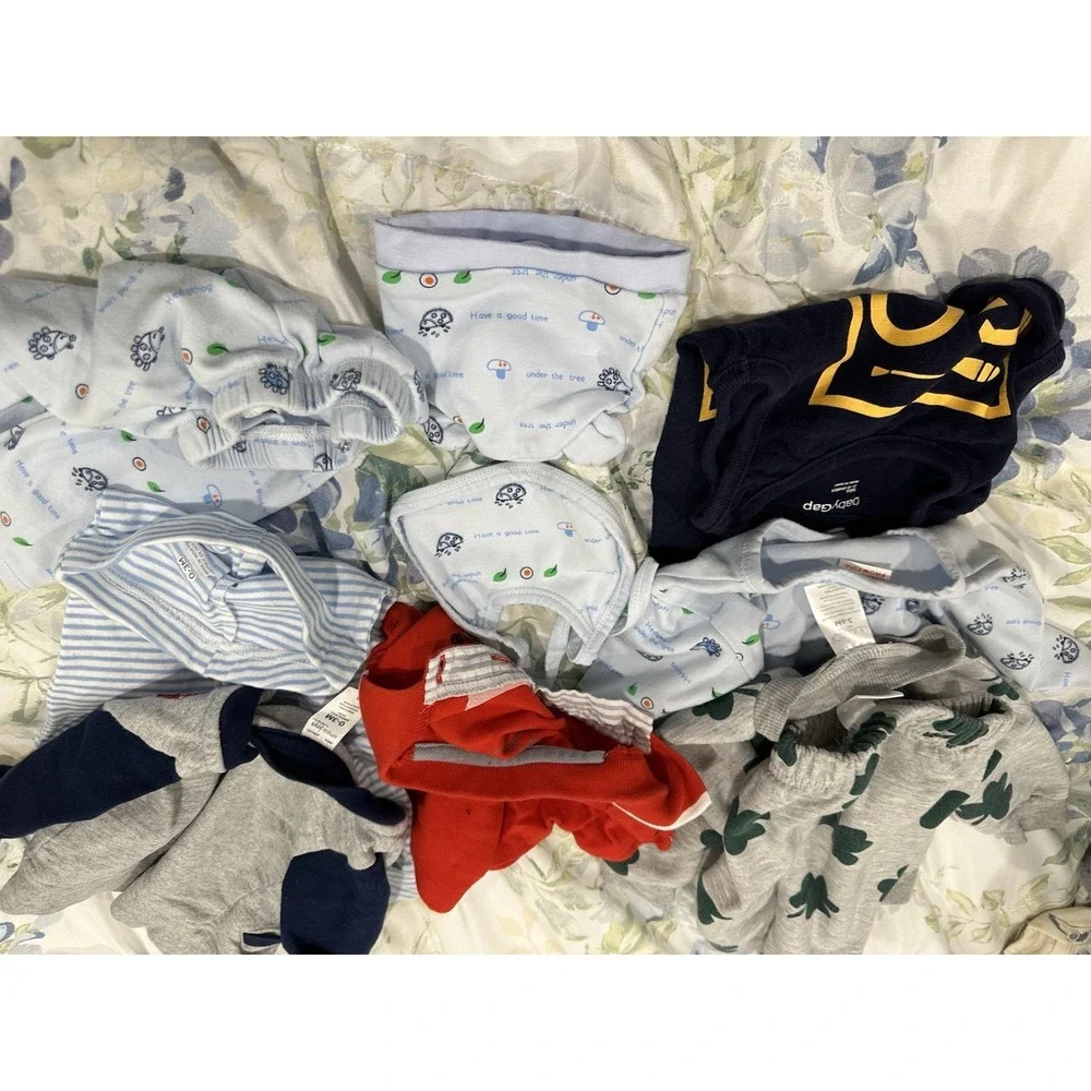 Lot Of 70 Baby Boy Clothes Sizes 0-3 Months